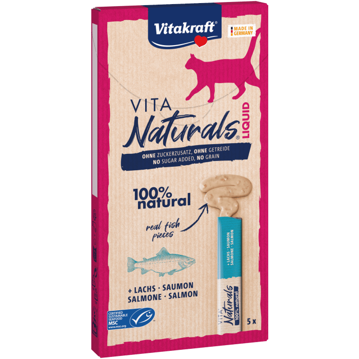 Vitakraft Vita Naturals Liquid Snack Salmon Cat Treats 5pcs
