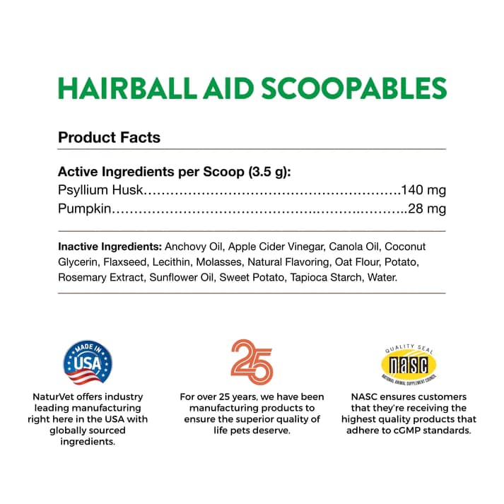 NaturVet Scoopables Cat Hairball Aid Daily Support 5.5oz - Image 8