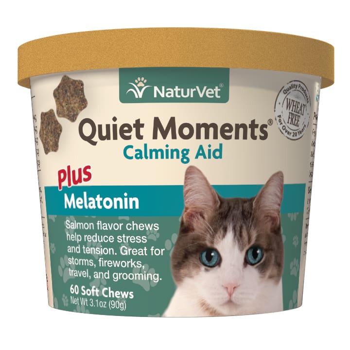 Naturvet Quiet Moments Calming Aid Plus Melatonin for Cats 60ct