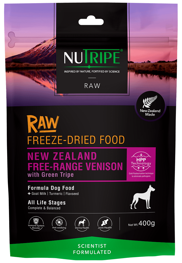 Nutripe Raw Freeze Dried NZ Free-range Venison with Venison Green Tripe Dog 400g