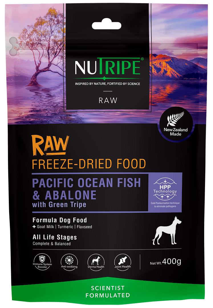 Nutripe Raw Freeze Dried Pacific Ocean Fish & Abalone with Green Tripe Dog 400g