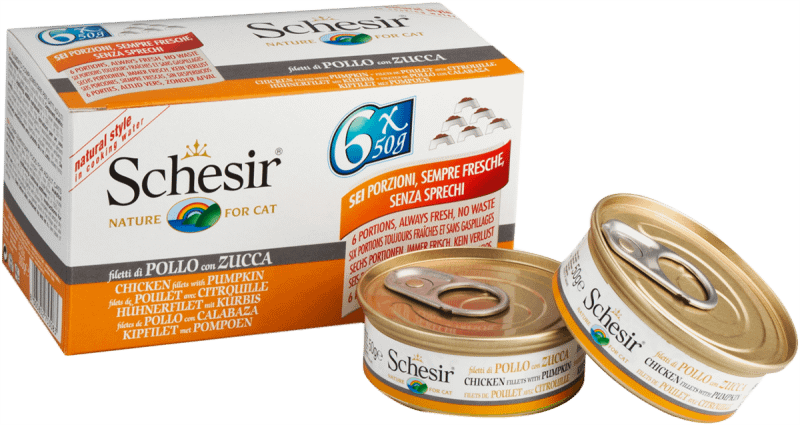 Schesir Cat Multipack in Jelly Chicken with Pumpkin Wet Cat Food 50g