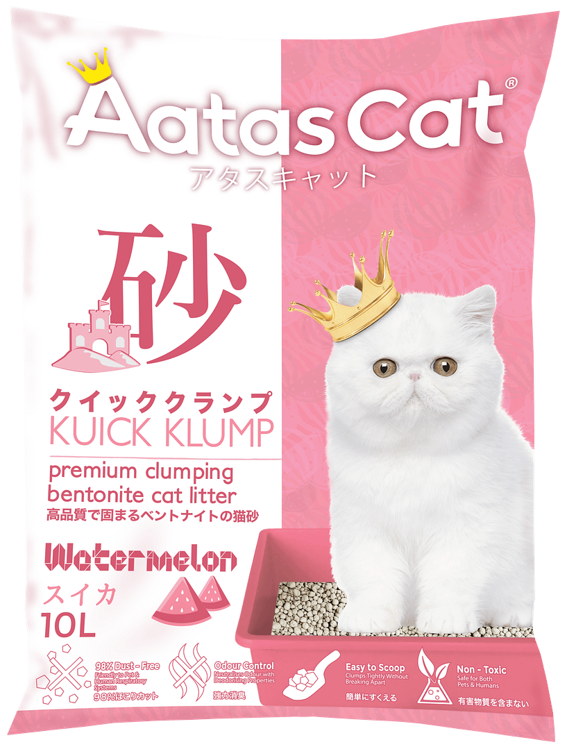 Aatas Cat Kuick Klump Bentonite Cat Litter Watermelon 10L