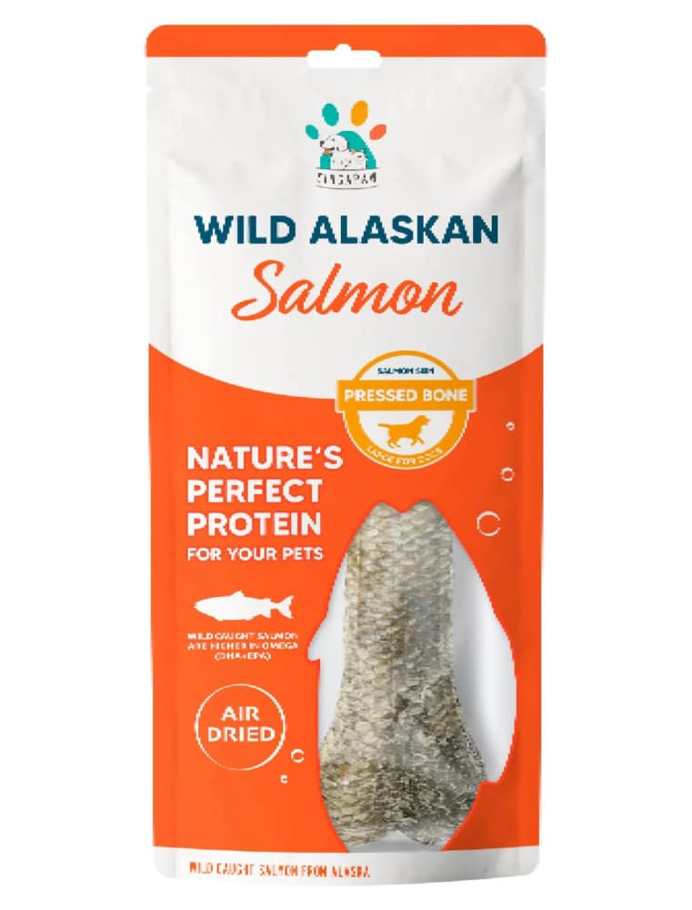 Singapaw Salmon Skin Pressed Bone - Dog Chew