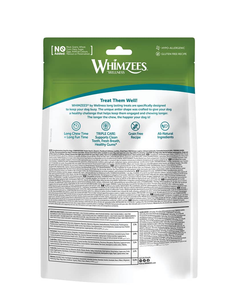 Whimzees Occupy Chews Antler Large Grain-Free Dental Dog Treats 6pc - Image 2