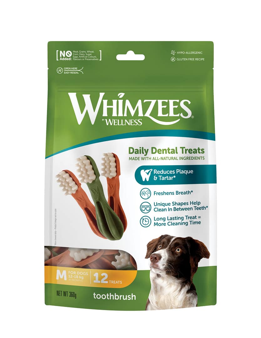 WHIMZEES Toothbrush Dental Chews Value Bag Medium (12pc)