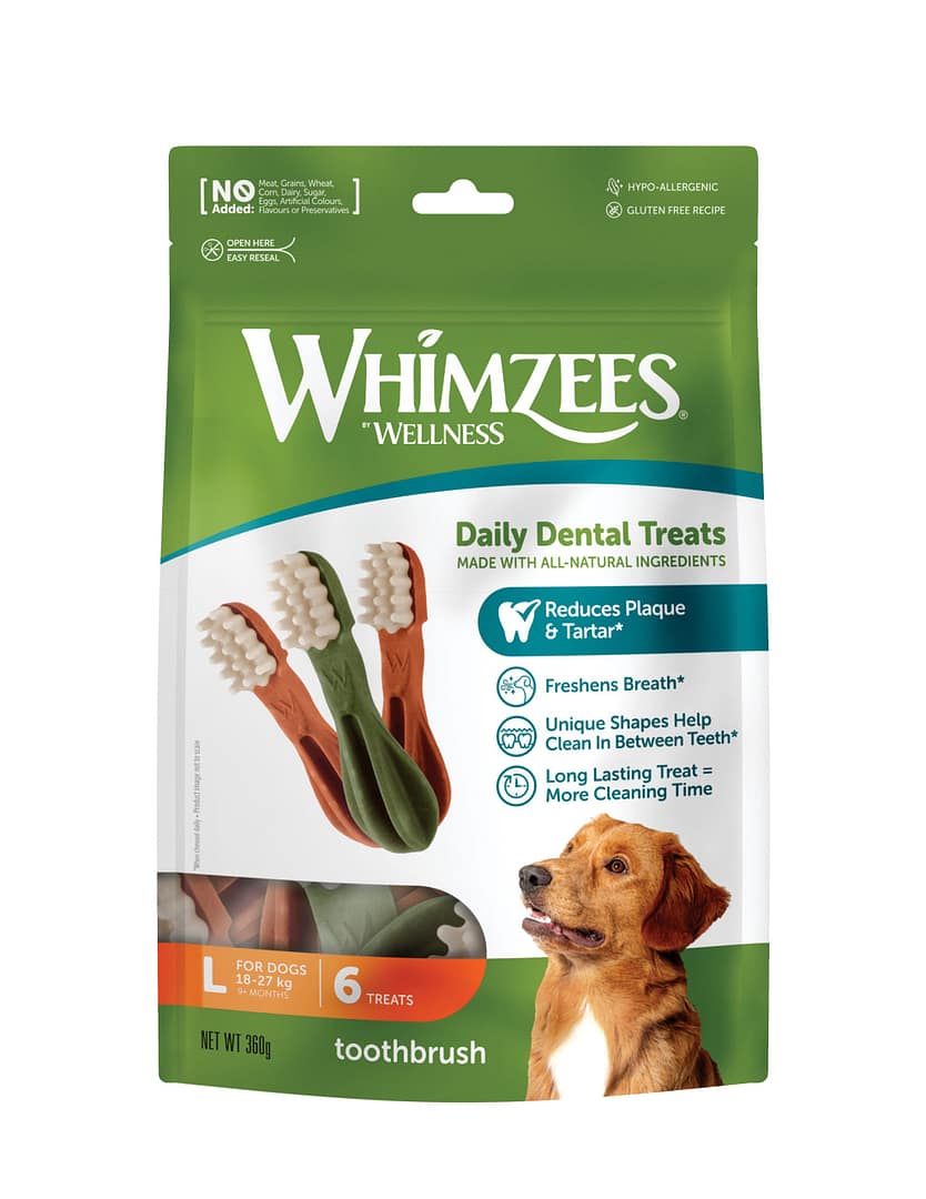 WHIMZEES Toothbrush Dental Chews Value Bag Large (6pc)