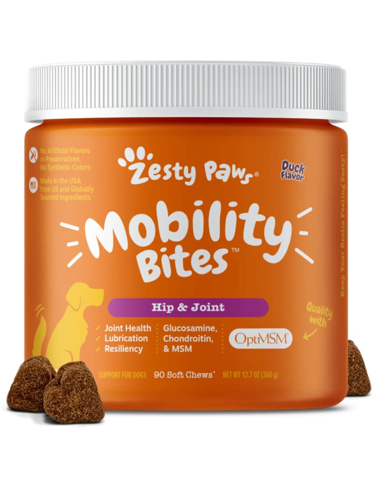 Zesty Paws Mobility Bites Duck Flavour Hip & Joint Supplement for Dogs 90c