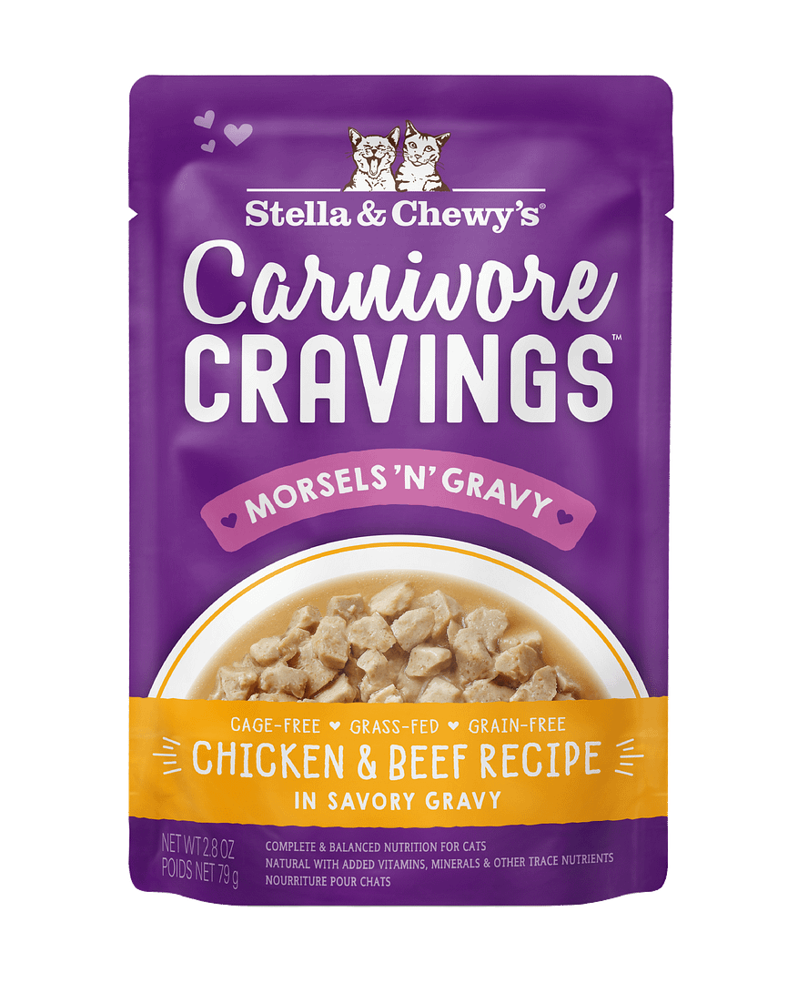 Stella & Chewy’s Carnivore Cravings Morsels'N'Gravy Chicken & Beef Cat Pouch 2.8oz