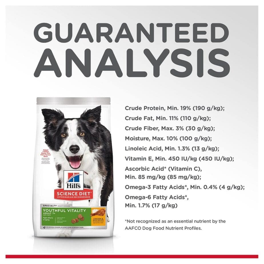 Hill's Science Diet Adult 7+ Senior Vitality Chicken & Rice Recipe dog food (2 Sizes) - Image 5