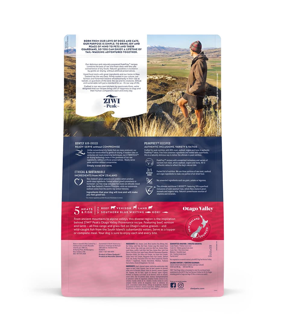 ZIWI Peak Air-Dried Otago Valley Provenance Dog Food (3 Sizes)