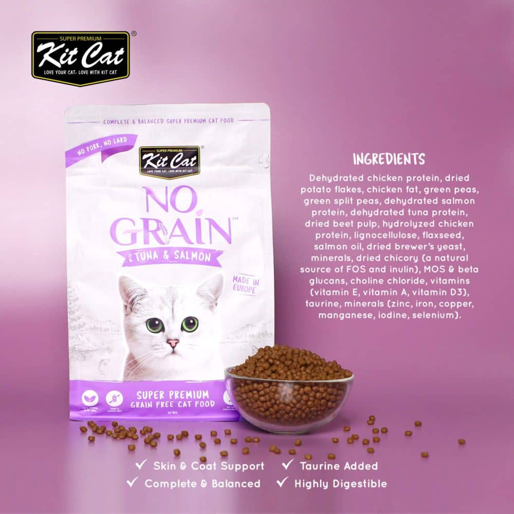 Kit Cat No Grain Dry Cat Food Tuna & Salmon (2 Sizes) | PetMall Singapore