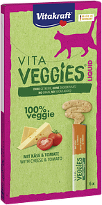 Vitakraft Vita Veggies Liquid Cheese & Tomato Wet Cat Food 6x15g