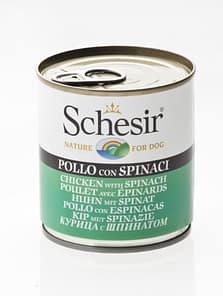 Schesir Dog Can in Chicken with Spinach Wet Dog Food 285g