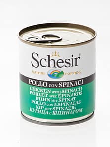 Schesir Dog Can in Chicken with Spinach Wet Dog Food 285g