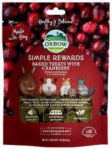 Oxbow Simple Rewards Baked Treats with Cranberry for Small Animals 3oz