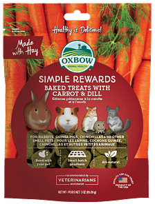 Oxbow Simple Rewards Baked Treats with Carrot & Dill for Small Animals 3oz