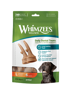 Whimzees Occupy Chews Antler Large Grain-Free Dental Dog Treats 6pc