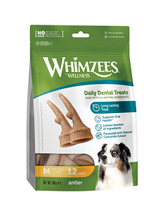 Whimzees Occupy Chews Antler Medium Grain-Free Dental Dog Treats 12pc