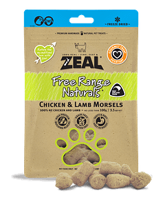 Zeal Free Range Naturals Freeze Dried Chicken & Lamb Morsels for Dogs & Cats