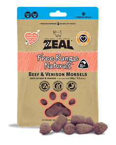 Zeal Free Range Naturals Freeze Dried Beef & Venison Morsels for Dogs & Cats