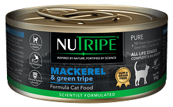 Nutripe Pure Mackerel & Green Tripe Wet Cat Food (Gum-Free) 95g