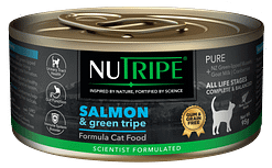 Nutripe Pure Salmon Green Tripe Wet Cat Food (Gum-Free) 95g