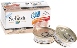 Schesir Cat Multipack in Jelly Tuna with Salmon Wet Cat Food 50g