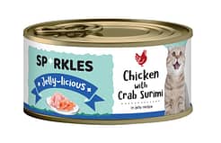 Sparkles Jelly-licious Chicken With Crab Surimi Canned Cat Food 80g