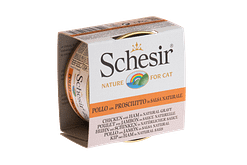 Schesir Cat Can Chicken with Ham in Natural Gravy Wet Cat Food 70g