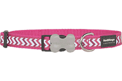 Red Dingo Bucklebone Reflective Ziggy Collar - Hot Pink