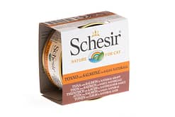 Schesir Cat Can Tuna with Salmon in Natural Gravy Wet Cat Food 70g