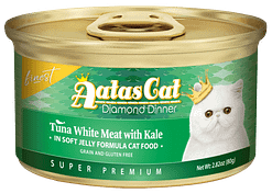 Aatas Cat Finest Diamond Dinner Tuna White Meat with Kale in Soft Jelly 80g