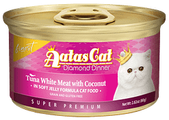 Aatas Cat Finest Diamond Dinner Tuna White Meat with Coconut in Soft Jelly 80g