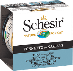 Schesir Cat Can in Jelly Tuna with Hake Wet Cat Food 85g