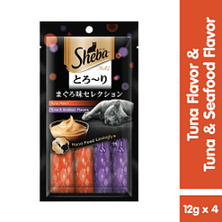 Sheba Melty Cat Treats Cat Snacks - Tuna & Tuna and Seafood 48g