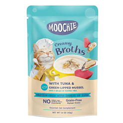 Moochie Creamy Broth with Tuna & Green-Lipped Mussel Wet Cat Food 40g