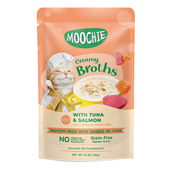 Moochie Creamy Broth with Tuna & Salmon Wet Cat Food 40g