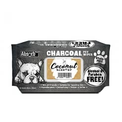 Absorb Plus Charcoal Pet Wipes 80pcs