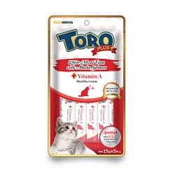 Toro Plus White Meat Tuna With Alaska Salmon and Vitamin A for Healthy Vision for Cats 15g x 5pcs