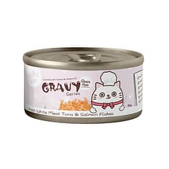 Jollycat Fresh White Tuna & Salmon Flakes in Gravy Canned Food for Cats 80g