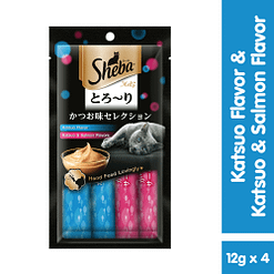 Sheba Melty Cat Treats Cat Snacks Katsuo & Katsuo and Salmon 48g