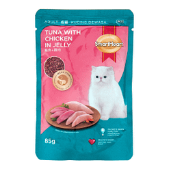 Smartheart Tuna with Chicken in Jelly Pouch Cat Food 85g