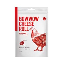 BOW WOW Cheese Roll Chicken Dog Treats 120g