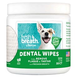 TropiClean Fresh Breath Dental Wipes for Dogs