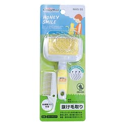 CattyMan Honey Smile Ball Pin Curved Slicker Brush for Cats