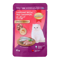 Smartheart Sardine with Red Snapper in Jelly Pouch Cat Food 85g