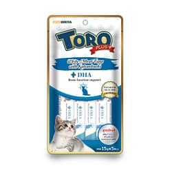 Toro Plus White Meat Tuna With Katsuobushi and DHA for Brain Function Support for Cats 15g x 5pcs