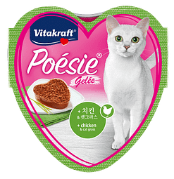 Vitakraft Poesie Hearts Chicken & Cat Grass in Jelly Tray 85g