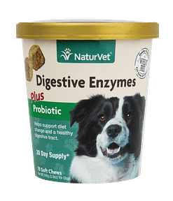 NaturVet Digestive Enzymes Plus Probiotics & Prebiotics for Dog 70ct